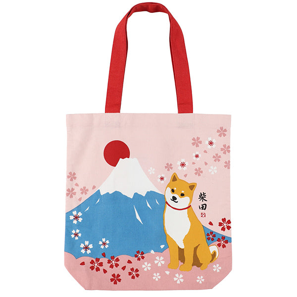 Tote Bag Shiba - Fuji & Sakura | Moshi Moshi Paris Japan