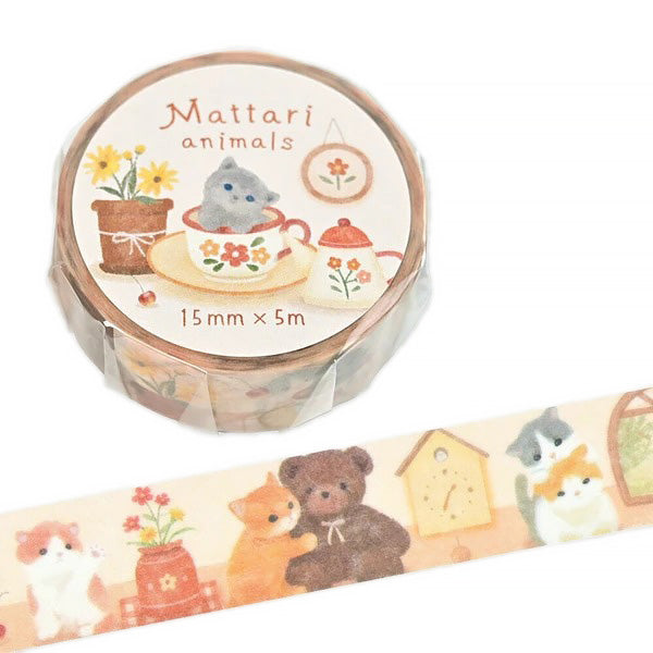 Washi Tape Matari Animals - Cat Kitten | Moshi Moshi Paris