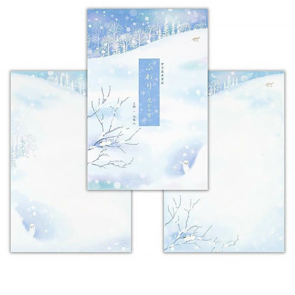 Papier Lettre Winter Scene - Petal Snow | Moshi Moshi Paris