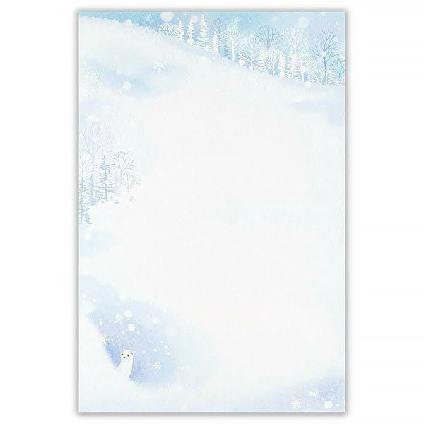 Papier Lettre Winter Scene - Petal Snow | Moshi Moshi Paris