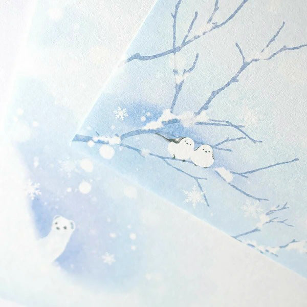 Papier Lettre Winter Scene - Petal Snow | Moshi Moshi Paris