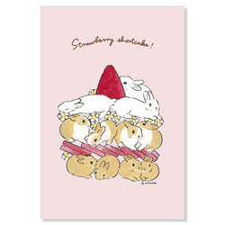Carte de Vœux Usagi Motoko - Strawberry Shortcake | Moshi Moshi