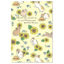 Carte de Vœux Lapin Usagi - Sunflower | Moshi Moshi Papeterie