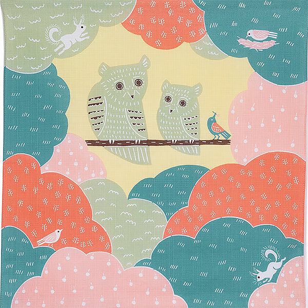 Furoshiki Hiboux Rose - Kata Kata | Moshi Moshi Paris Boutique