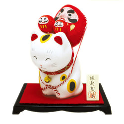 Figurine Chat Salutation Daruma - Déco Japonaise | Moshi Moshi Paris