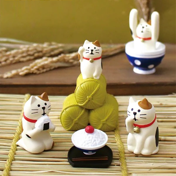 Mini Figurine Chat Onigiri - Déco Japonaise | Moshi Moshi Paris