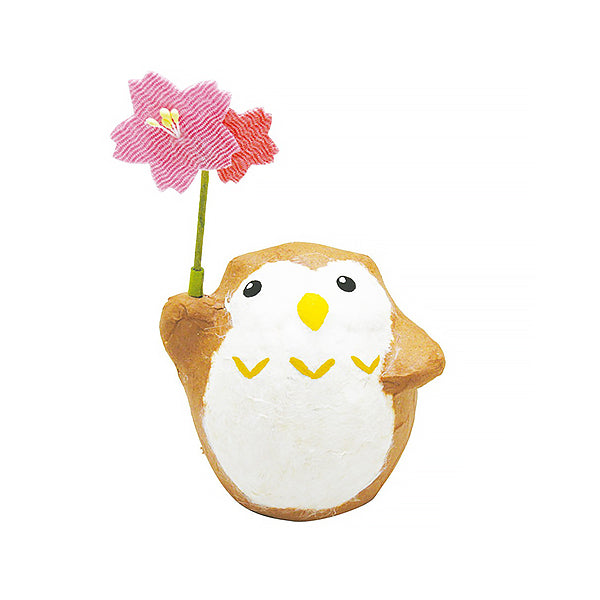 Figurine Hiboux Sakura - Papier Mâché | Moshi Moshi Boutique