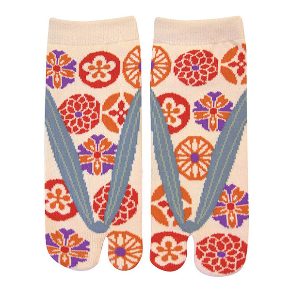 Chaussette Tabi - Flower in a Row | Moshi Moshi Boutique Japonaise