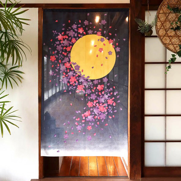 Noren Moonlight Cherry Blossom - Déco Japonaise | Moshi Moshi