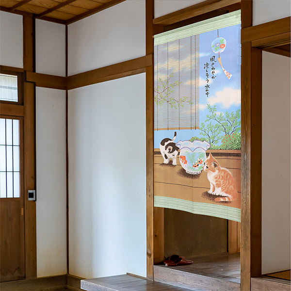 Noren Cat & Goldfish - Déco Japonaise | Moshi Moshi Paris