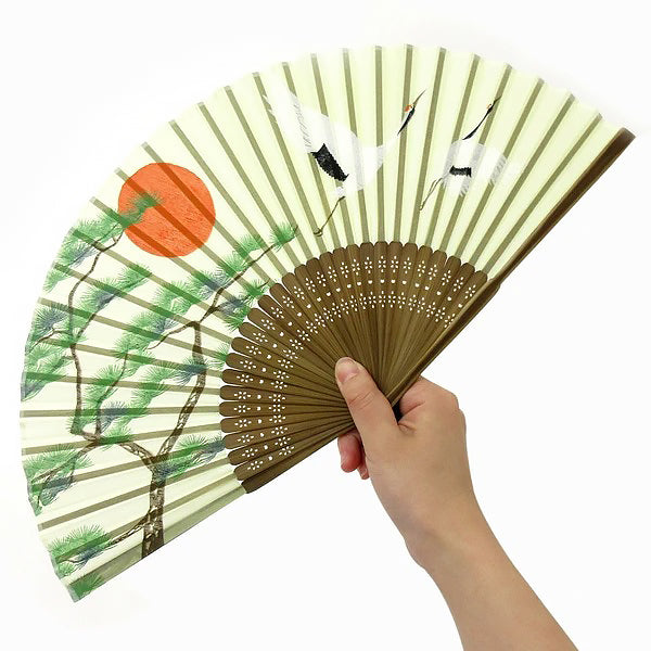 Eventail Japonais - Grue & Pins | Moshi Moshi Paris