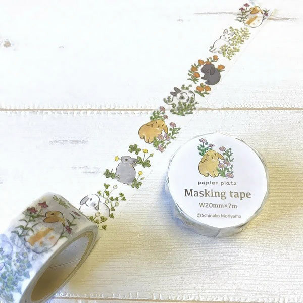 Washi Tape Moriyama - Rabbit Flower | Moshi Moshi Papeterie