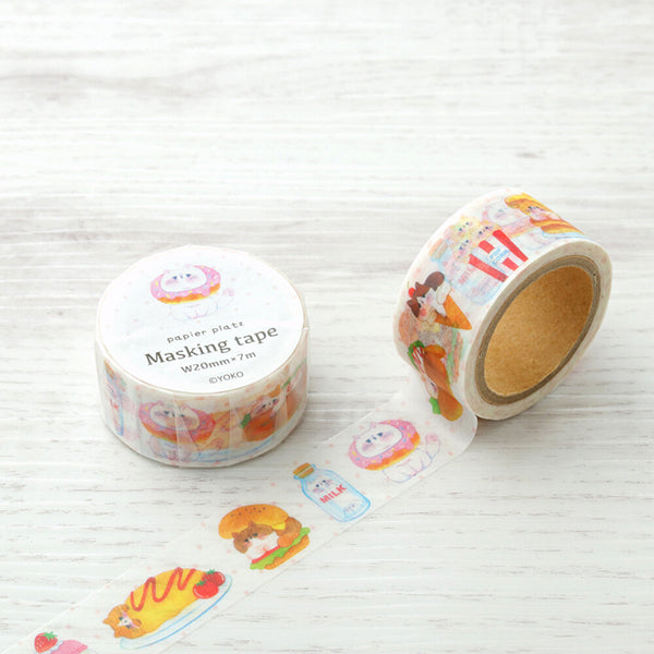 Washi Tape Cat & Food - Papeterie Kawaii | Moshi Moshi Paris Japan