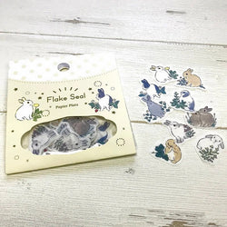 Stickers Moriyama Motoko - Rabbit & Wild Flowers | Moshi Moshi