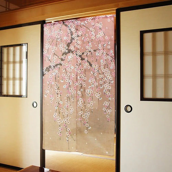 Noren Weeping Cherry Blossom - Déco Japonaise | Moshi Moshi Paris