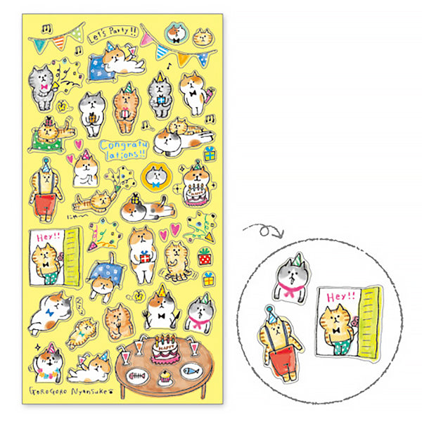 Stickers Chat Goro Party - Kawaii | Moshi Moshi Boutique Paris