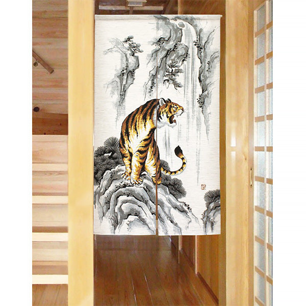 Noren Tiger On A Rock - Déco Japonaise | Moshi Moshi Paris