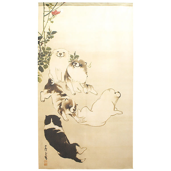 Noren Roses, Butterflies, and Lions – Nagasawa Rōsetsu | Moshi Moshi