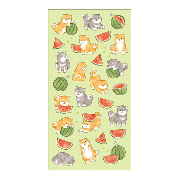 Stickers Shiba Watermelon - Papeterie Japonaise | Moshi Moshi Paris