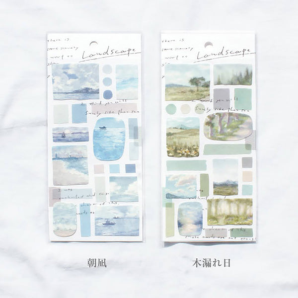 Stickers Landscape Morning Calm - Papeterie Japonaise | Moshi Moshi 