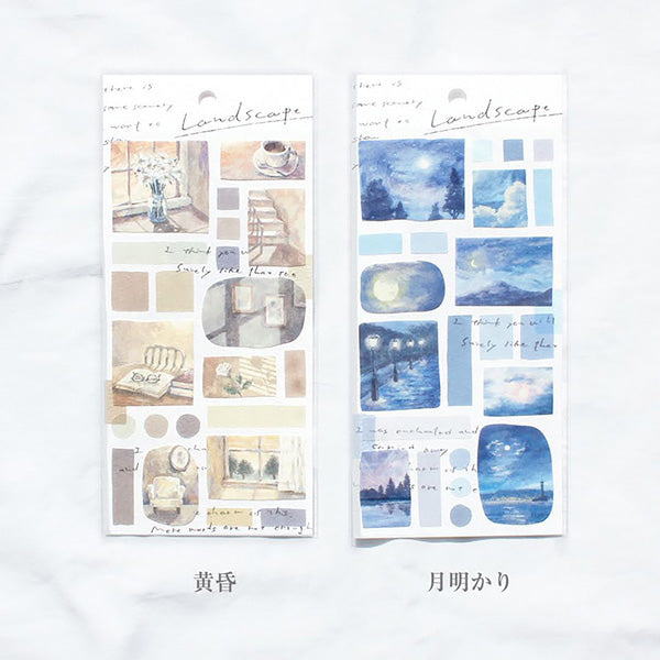 Stickers Landscape Twilight - Papeterie Japonaise | Moshi Moshi Paris