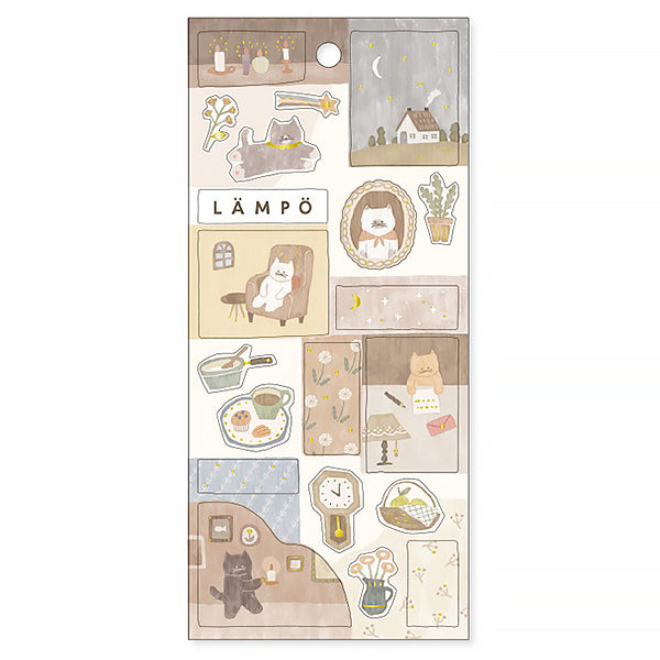 Stickers Lampo - Cat and Night | Moshi Moshi Papeterie Paris