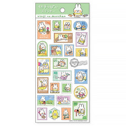 Stickers Stamps Japonais - Lapin Mu Chan | Moshi Moshi Papeterie