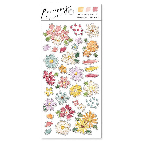 Stickers Painting Flower Pink - Japan | Moshi Moshi Papeterie Paris