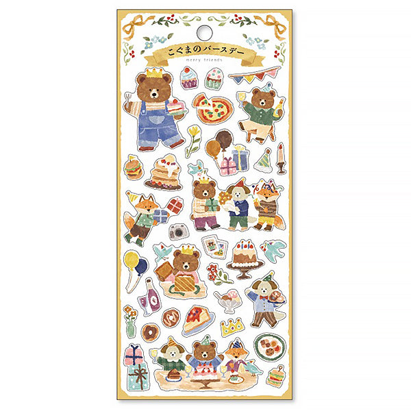 Stickers Merry Friends - Kuma | Moshi Moshi Papeterie Kawaii