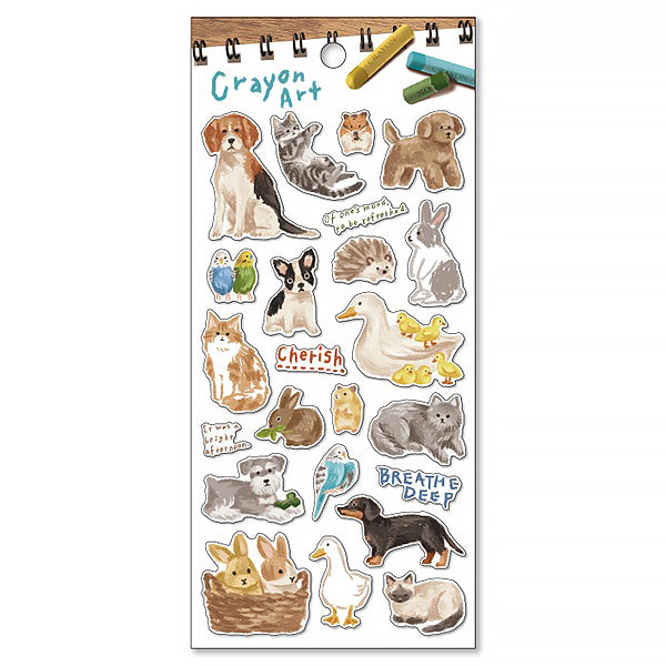 Stickers Crayon Art - Animal | Moshi Moshi Papeterie 