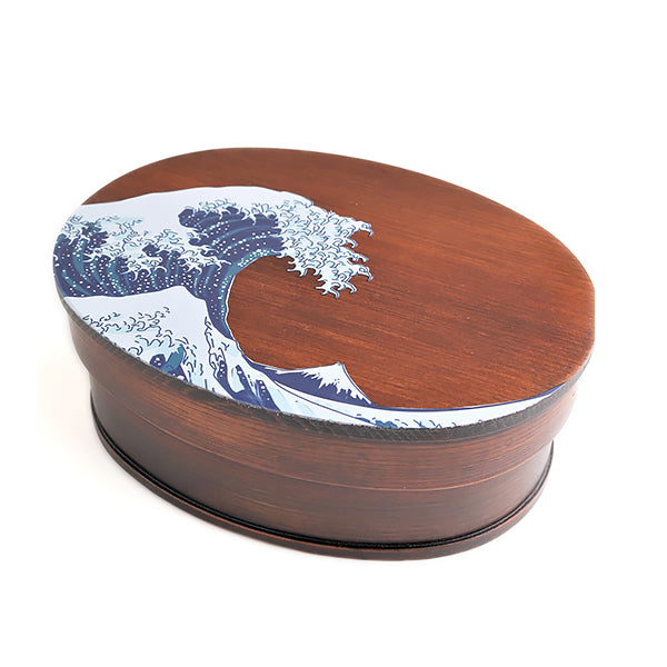Bento Box La Grande Vague, Hokusai - Bois Naturel | Moshi Moshi 