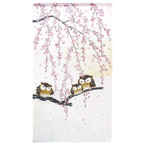 Noren Japonais - Cherry Blossom & Owl | Moshi Moshi 