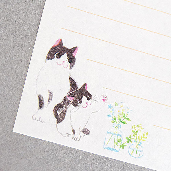 Papier Lettre Chat - Nekorobi Flower | Moshi Moshi Paris