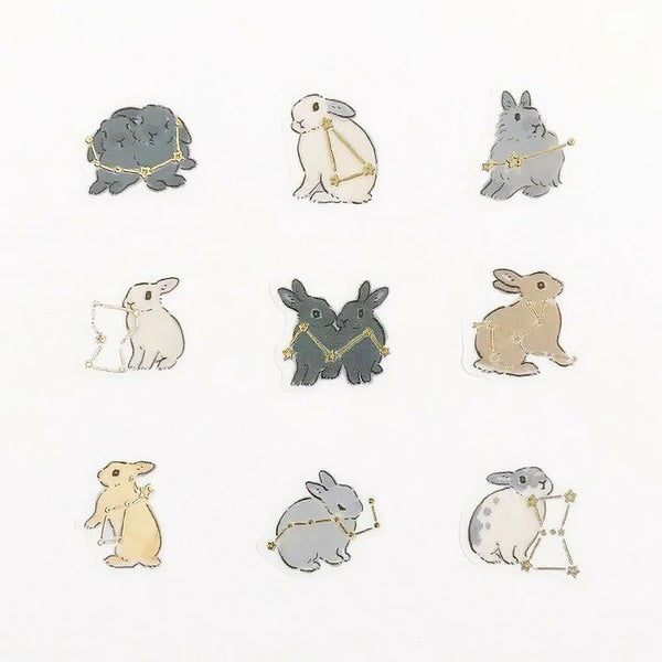 Stickers Moriyama Motoko - Rabbit Gold Foil | Moshi Moshi Paris