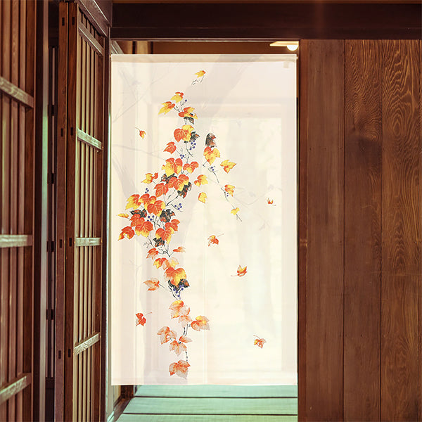 Noren Feuilles Rouges - Tokusen Made in Japan | Moshi Moshi 