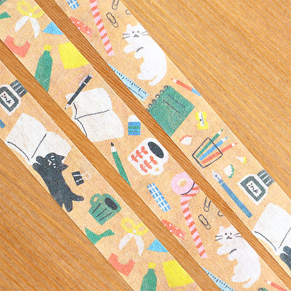 Washi Tape Japonais Rétro Diary - Chat Papeterie | Moshi Moshi Paris