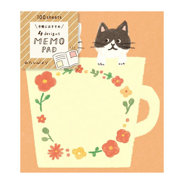 Mémo Pad Watashi - Cat Flower | Moshi Moshi Papeterie