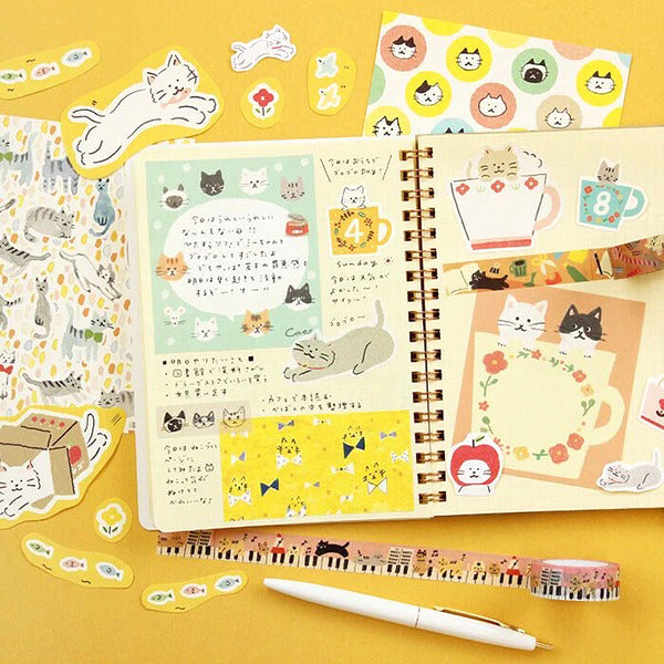 Mémo Pad Watashi - Cat Flower | Moshi Moshi Papeterie