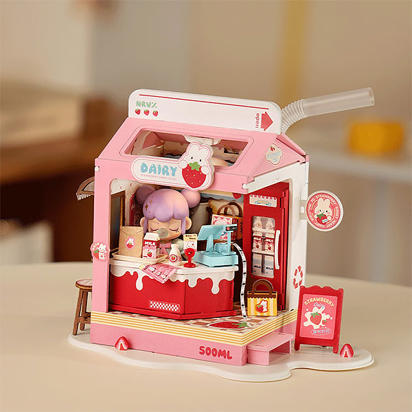 Rolife Strawberry Milk Box - Maison Miniature | Moshi Moshi Paris