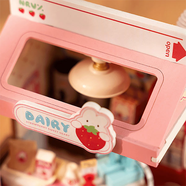 Rolife Strawberry Milk Box - Maison Miniature | Moshi Moshi Paris