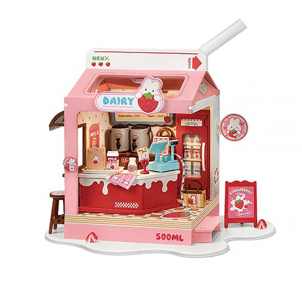 Rolife Strawberry Milk Box - Maison Miniature | Moshi Moshi Paris