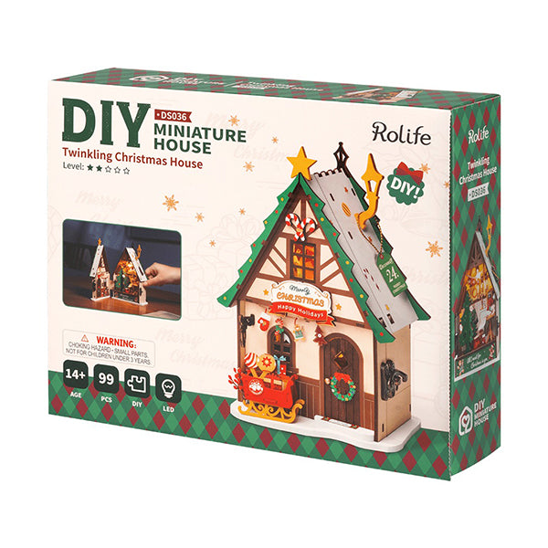 Rolife Twinkling Christmas House - Maison Miniature | Moshi Moshi