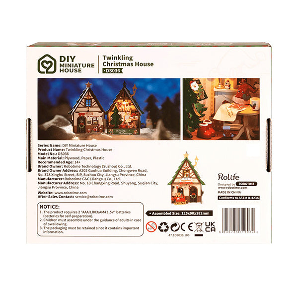 Rolife Twinkling Christmas House - Maison Miniature | Moshi Moshi