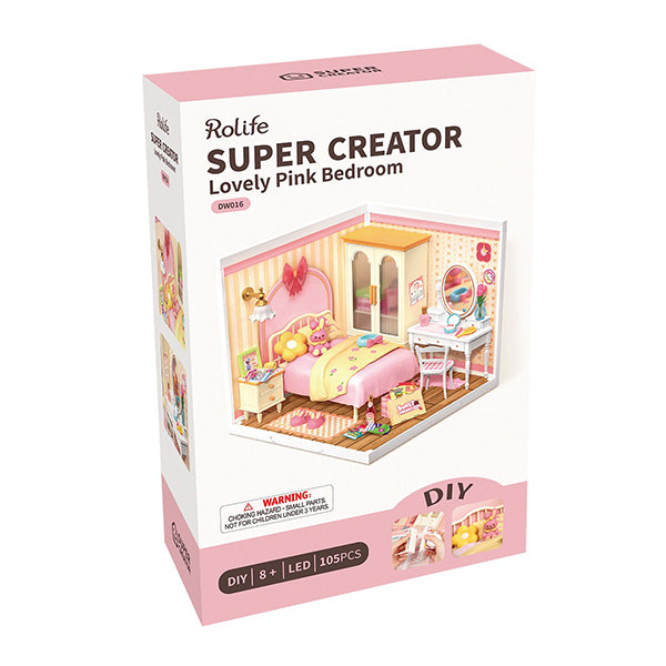 Rolife Lovely Pink Bedroom - Maison Miniature | Moshi Moshi Paris