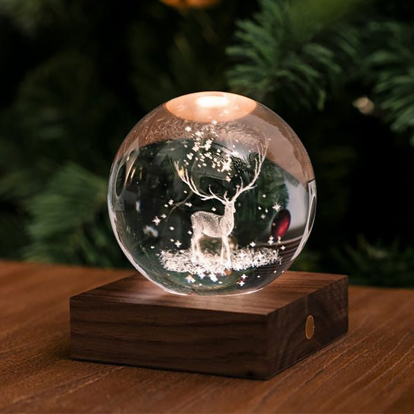 Lampe Amber Crystal - Cerf, Noyer | Moshi Moshi Paris Boutique
