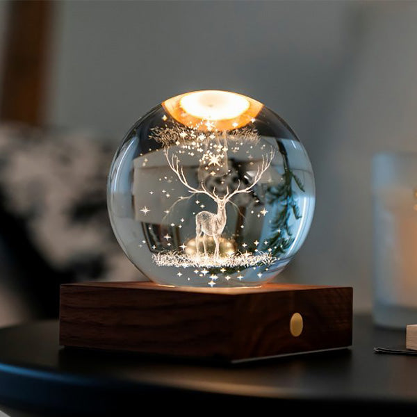 Lampe Amber Crystal - Cerf, Noyer | Moshi Moshi Paris Boutique