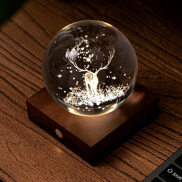 Lampe Amber Crystal - Cerf, Noyer | Moshi Moshi Paris Boutique