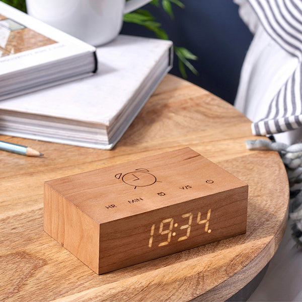 Réveil Click Clock Gingko - Cerisier Bois | Moshi Moshi Paris