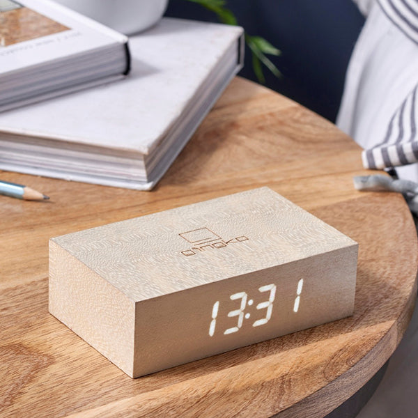 Reveil Click Clock Gingko - Erable Blanc | Moshi Moshi Paris