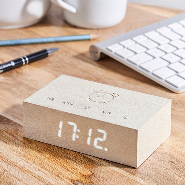Reveil Click Clock Gingko - Erable Blanc | Moshi Moshi Paris